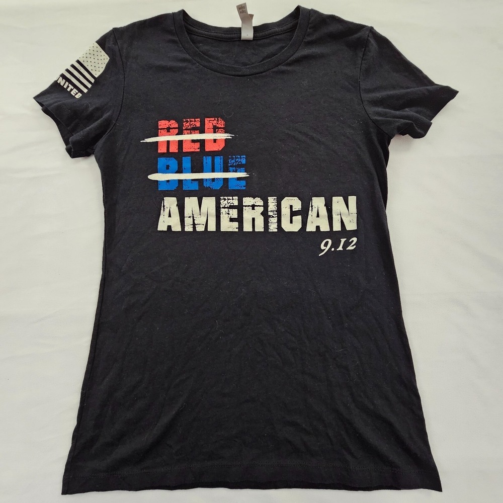 Nine 12 United American Black Short Sleeve Cotton Blend T-Shirt Women's S